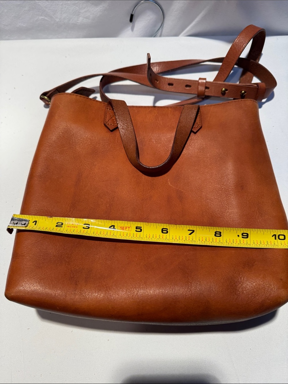 Madewell Cognac Leather Tote with Adjustable Strap - Picture 9 of 11